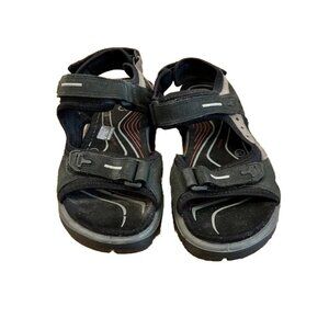 Ecco Yucatan Womens Shoes Grey Black Hiking Outdoor Sandals Size EU 38 US 7.5